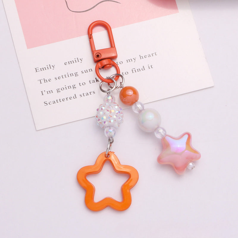 Wholesale Gradient Pentagram Hollow Out Stars Acrylic keychain